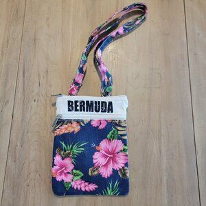 Lucky 7 Crossbody Bag Bermuda Vacation Zipper Adjustable Straps‎ Flowers Floral